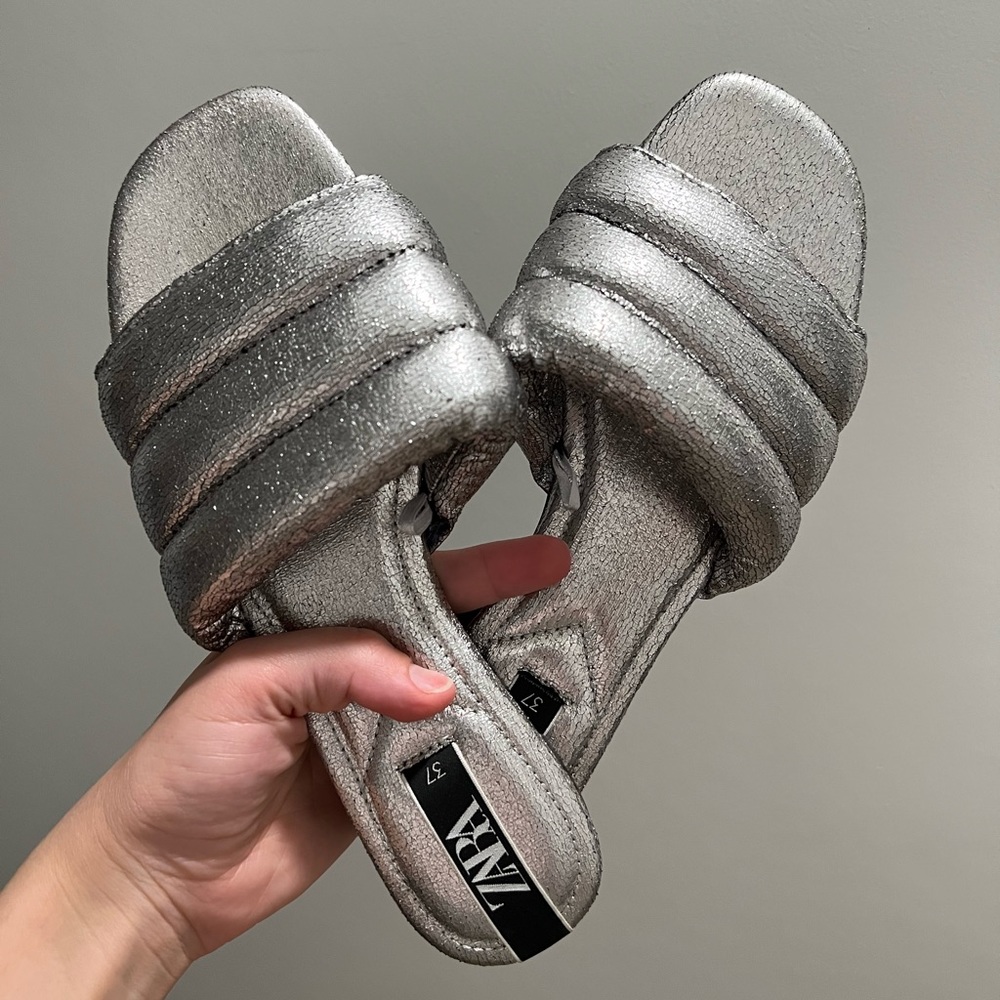 Brand  new Zara padded slides sz 6.5